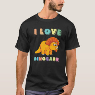 T-shirt I Love Dinosaur Dinosaures Dino Tricératops