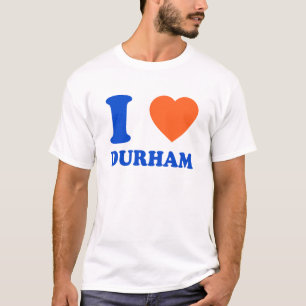 T-shirt I Love Durham Heart NC Bull City Cadeau
