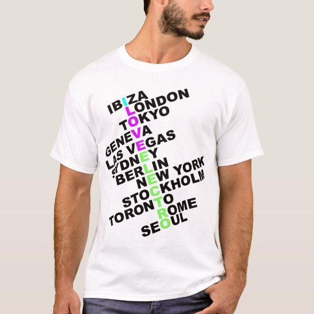 T-shirt I Love Electro World Wide (Devant)