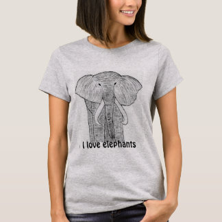 T-shirt "I love elephants" shirt