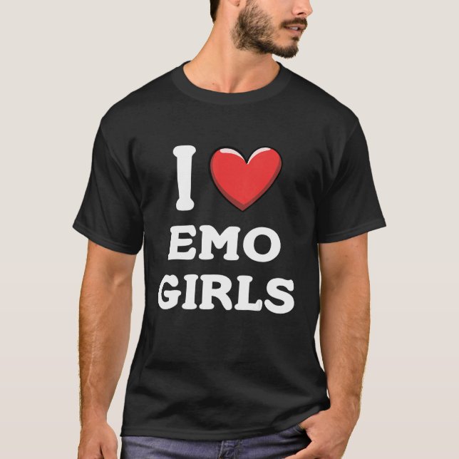 T-shirt I Love Emo Girls (Devant)