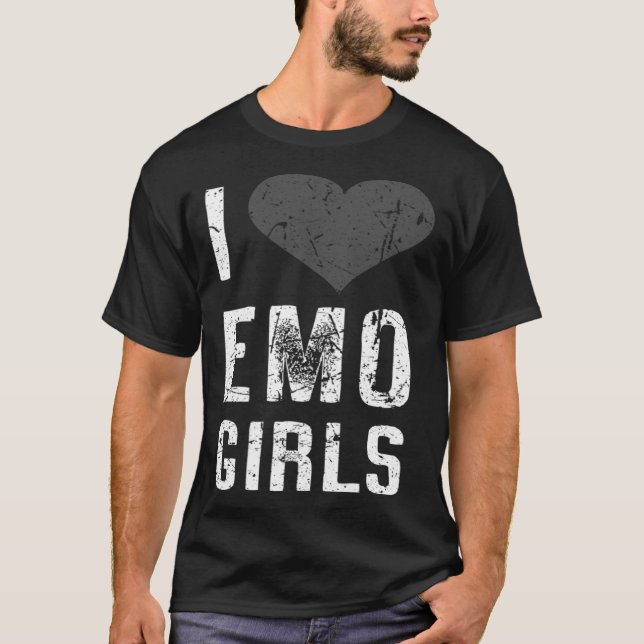 T-shirt I Love Emo Girls (Devant)