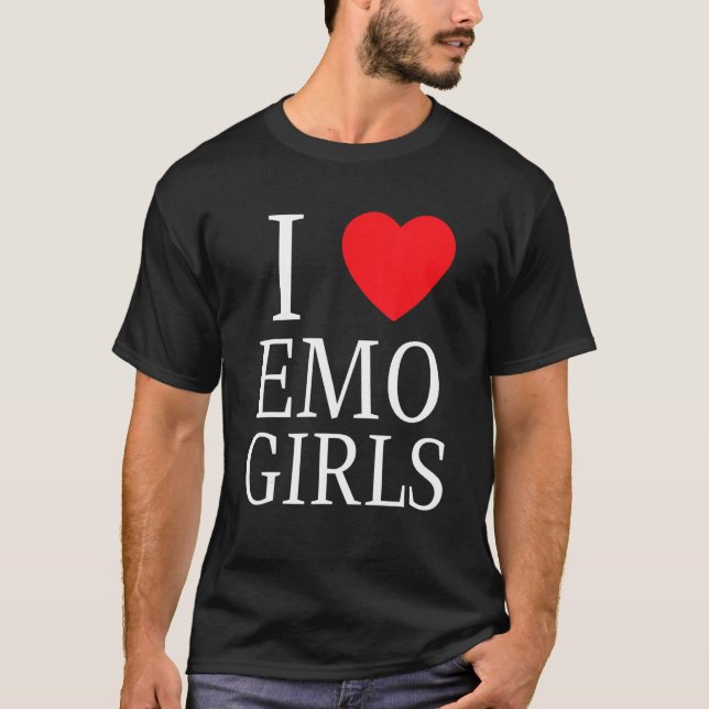 T-shirt I Love Emo Girls I Heart Emo Girls 3 (Devant)