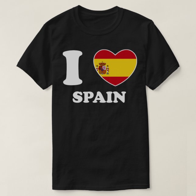 T-shirt I Love Espagne Coeur Drapeau Femmes Hommes Enfants (Design devant)