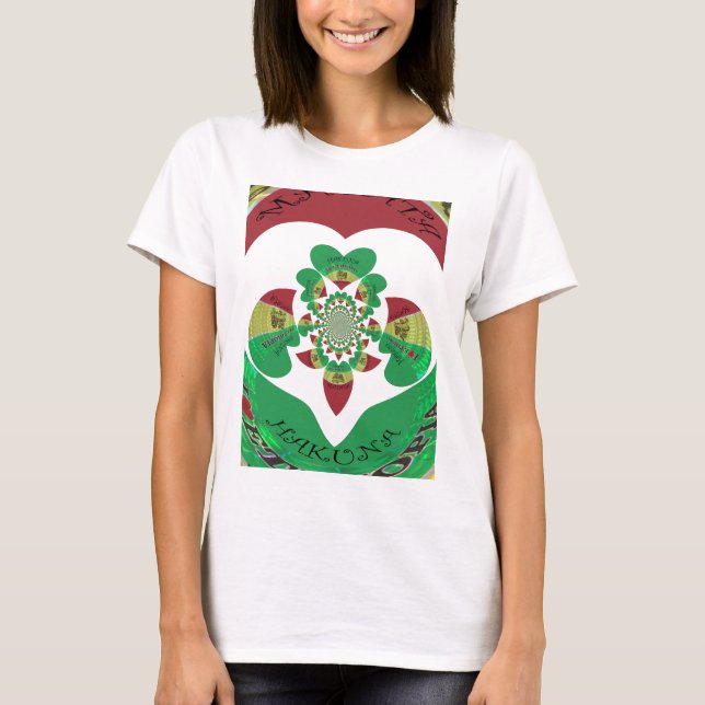 T-shirt I Love Ethiopia Kaleidoscope - Heartfeel Rasta Art (Devant)