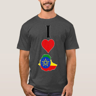 T-shirt I Love Ethiopie Vertical I Heart Ethiopian Country