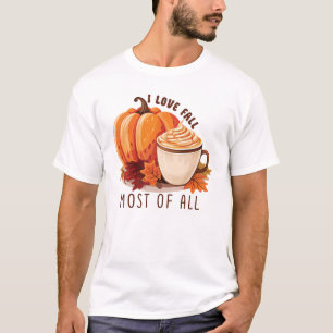 T-shirt I Love Fall - Citrouille et Citrouille Spice Latte