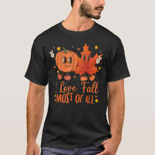 T-shirt I Love Fall Most All Leaf Heart Autumn Leaves 1