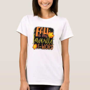 T-shirt I Love Fall My Favori F Word Retro Citrouille Flow