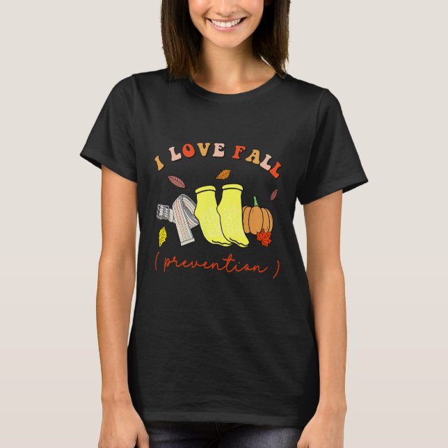 T-shirt I Love Fall Prevention Chaussettes Thanksgiving Au (Devant)