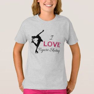 T-shirt I LOVE Figure Skating, Filles Sweatshirt