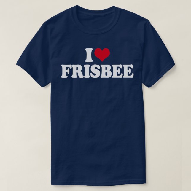 T-shirt I Love Frisbee Disc Golf (Design devant)