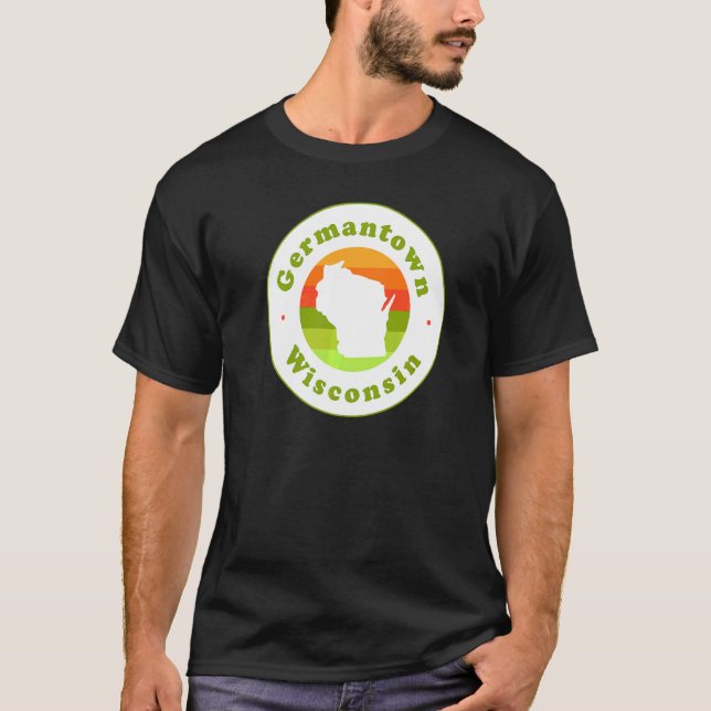 T-shirt I Love Germantown Wisconsin Wi-Fi Souvenir (Devant)