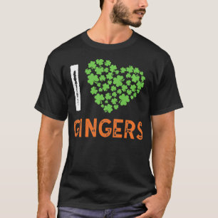 T-shirt I Love Ginger Funny I Love Redhead Idée cadeau
