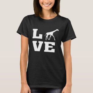 T-shirt I Love Giraffes Animal Giraffe Silhouette Image