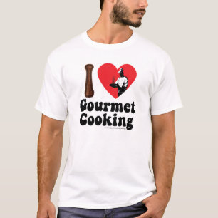 T-shirt I Love Gourmet Cuisine Heart Logo Design