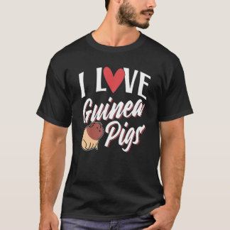 T-shirt I Love Guinée Cochons Animaux de compagnie Guinée 