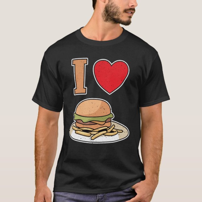 T-shirt I love hamburgers with fries (Devant)