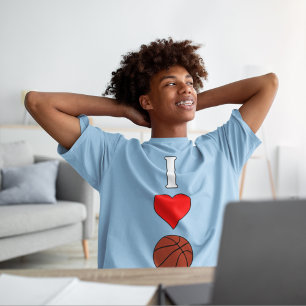 T-shirt I Love/Heart Basketball Boys Basketball Player