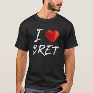 T-shirt I Love Heart BRET Nom de famille