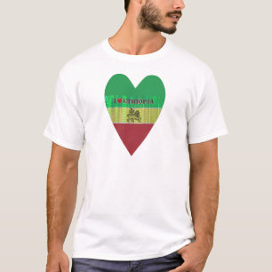 T-shirt I Love Heart Ethiopie : Drapeau Art Motif