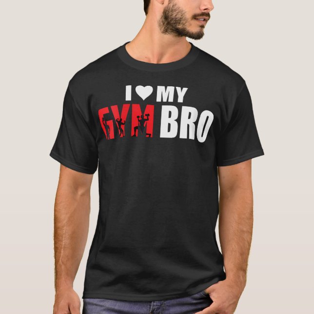 T-shirt I Love Heart My Gym Bro Funny Fitness Exercice Amo (Devant)