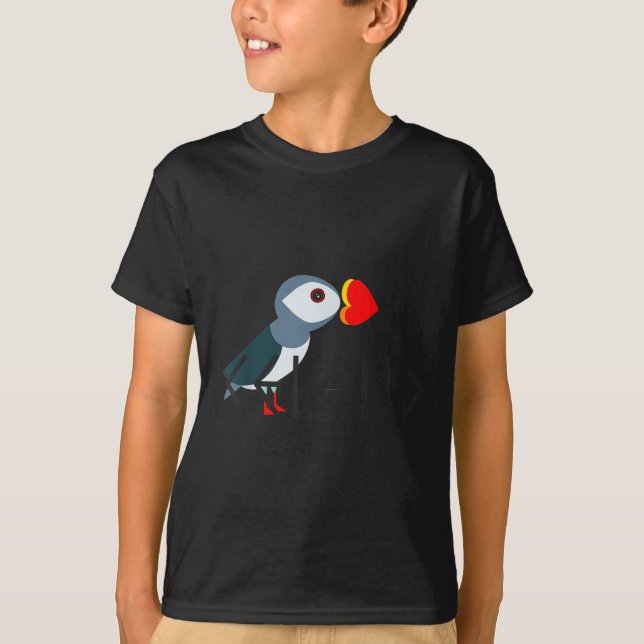 T-shirt I Love Iceland Puffin Icelandic Gift  (Devant)
