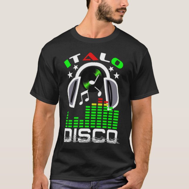 T-shirt I Love Italo Disco Black (Devant)