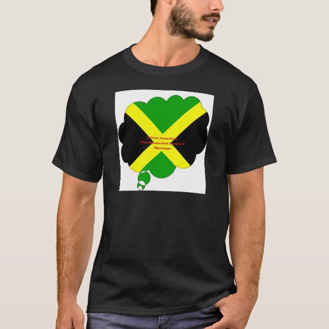 T-shirt I Love Jamaica Text on Flag Art Print (Devant)
