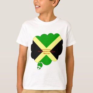 T-shirt I Love Jamaica Text on Flag Art Print