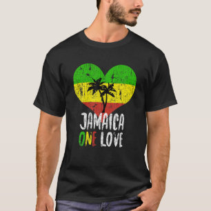 T-shirt I Love Jamaïque One Love Palm Tree Reggae T Shirt