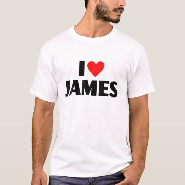 T-shirt I Love James - I Heart James (Devant)