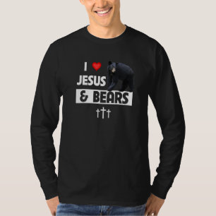 T-shirt I Love Jesus and Bears Christian Camping Faune
