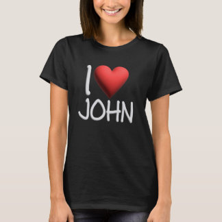 T-shirt I Love John Nom Hommes Personnalisés Guy BFF Ami H