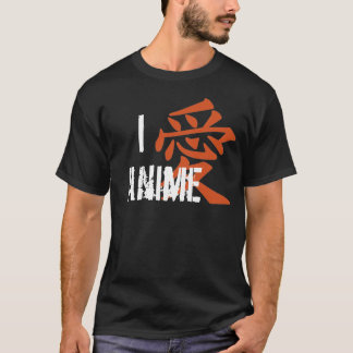 T-shirt I Love (kanji) Anime