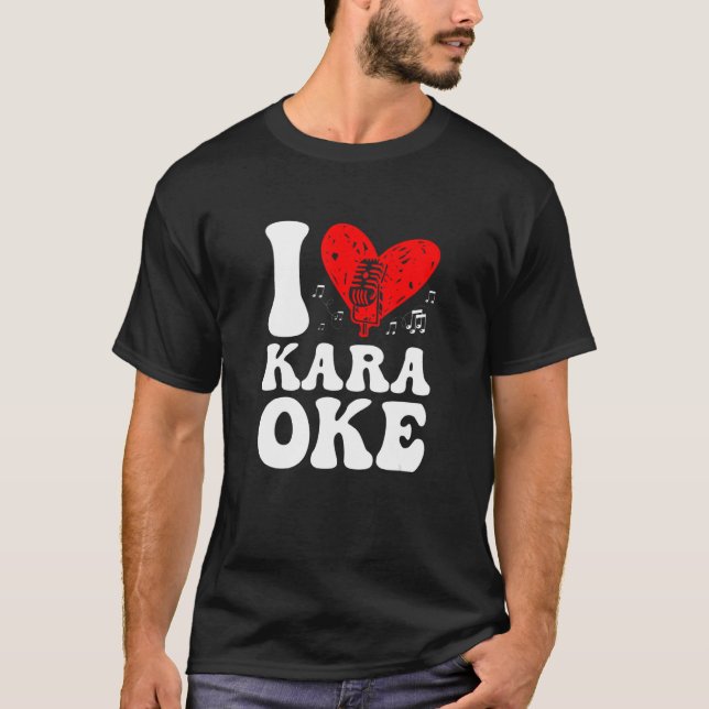 T-shirt I Love Karaoke Chanteur Voice Coach Chanter (Devant)