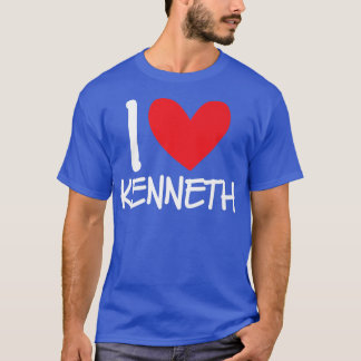T-shirt I Love Kenneth Nom Hommes Personnalisés Guy BFF Fr