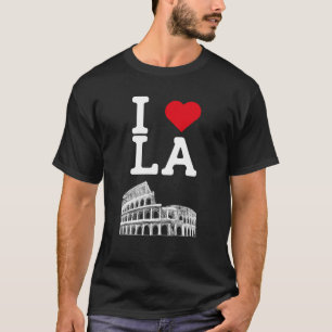 T-shirt I Love LA Heart Flag Los Angeles Colosseum Cool