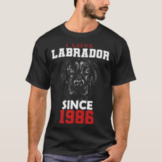 T-shirt I love labrador since 1986