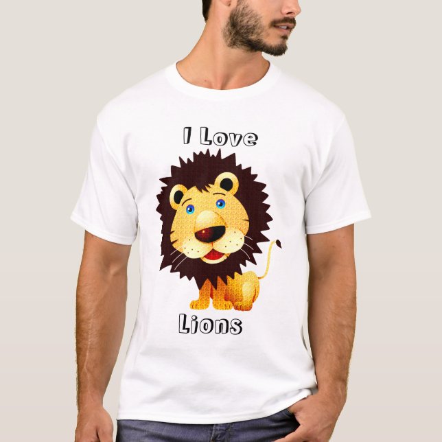 T-shirt I Love Lions-Diamonds Texture Motif (Devant)