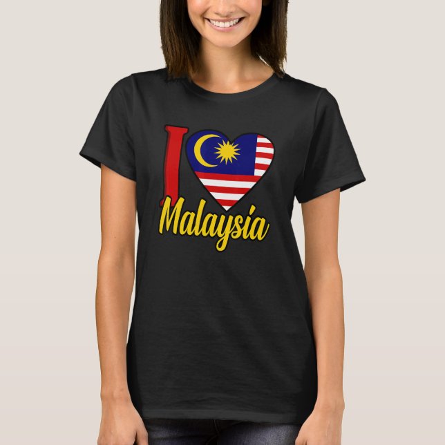 T-shirt I Love Malaysia Flag (Devant)