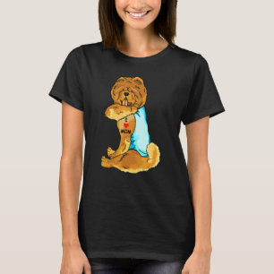 T-shirt I Love Maman Tattoo Chow Chow Maman Chien Femmes