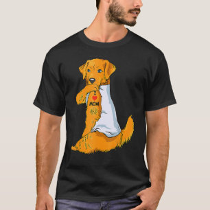 T-shirt I Love Maman Tattoo Golden Retriever Maman Chien F