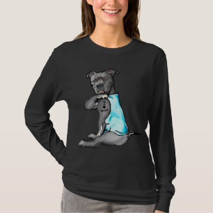 T-shirt I Love Maman Tattoo Pitbull Amoureux des chiens Fe