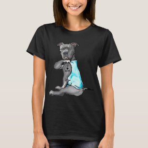 T-shirt I Love Maman Tattoo Pitbull Amoureux des chiens Fe