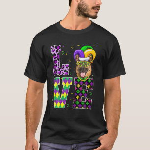 T-shirt I Love Mardi Gras Festival Party German Shepherd D