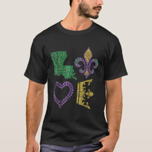 T-shirt I Love Mardi Gras New Orlean Festival Mardi Gras L