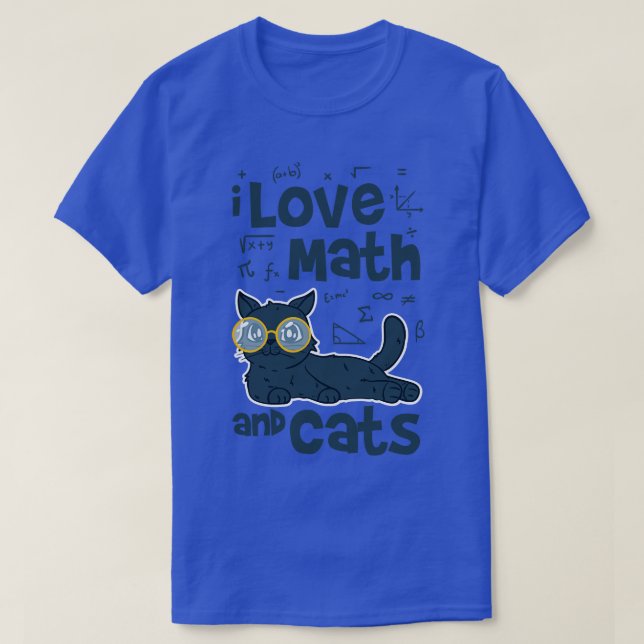 T-shirt I Love Math and Cats (Design devant)