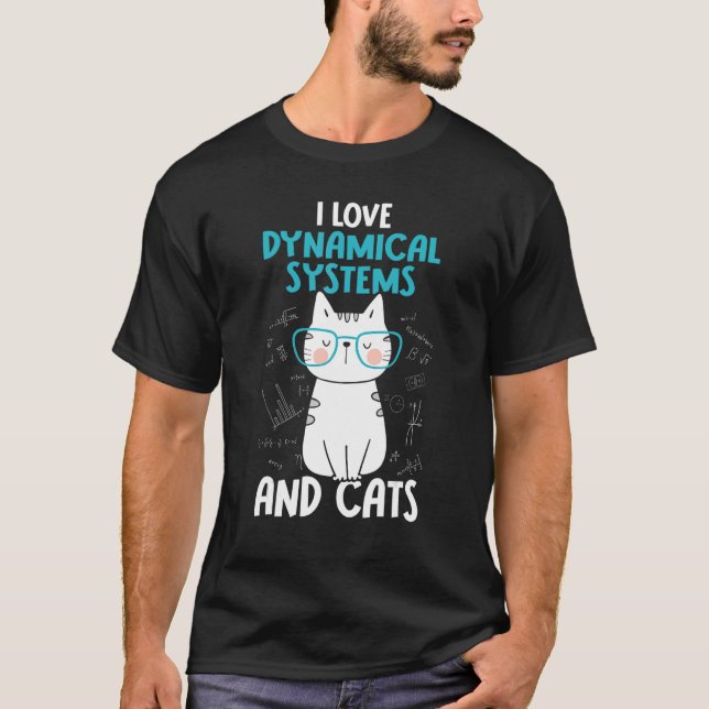 T-shirt I Love Math and Cats Systèmes Dynamiques 1 (Devant)