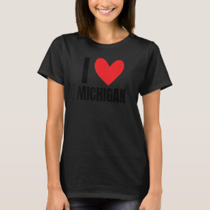 T-shirt I Love Michigan Detroit Grand Rapids City Warren M